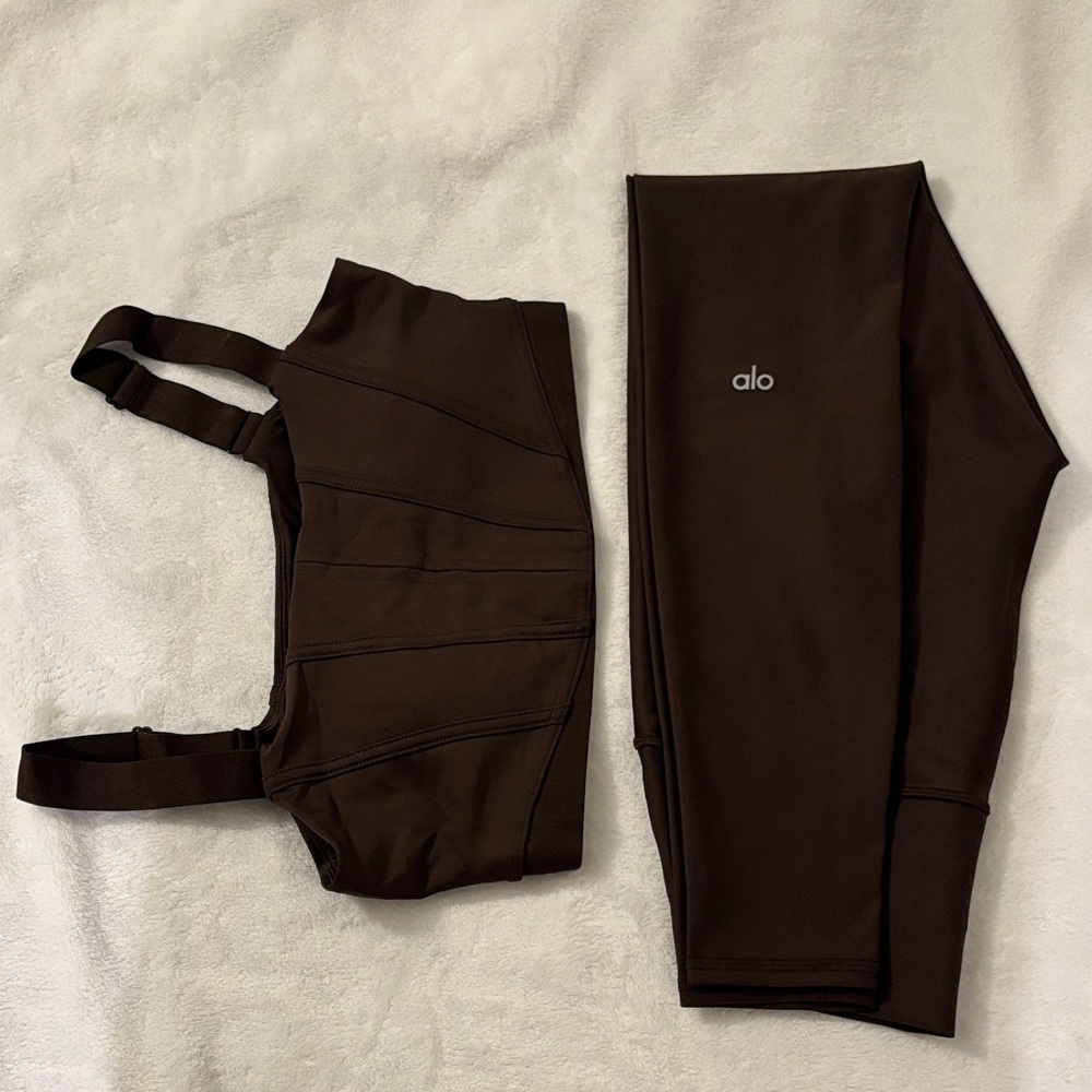 ALO YOGA brown corset top set size S